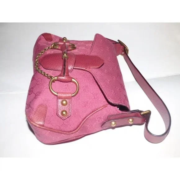 Gucci pink Guccissima leather Horse-bit chain saddle bag - Picture 3 of 11